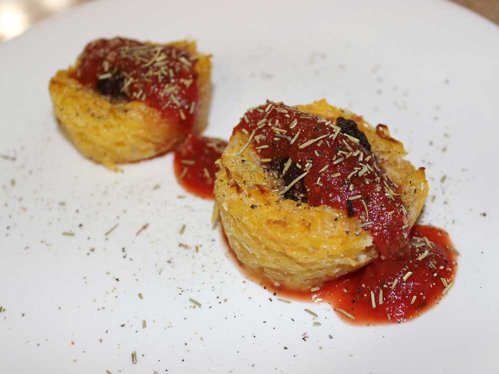 Elk Meatballs in Spaghetti Squash Nests