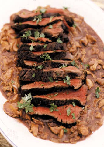 Grilled Elk with Chanterelle Sauce