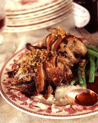 Roast Grouse with Bread Sauce and Game Crumbs