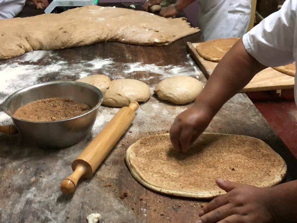 Occasionally bran lends variation to the texture and taste of the crust.