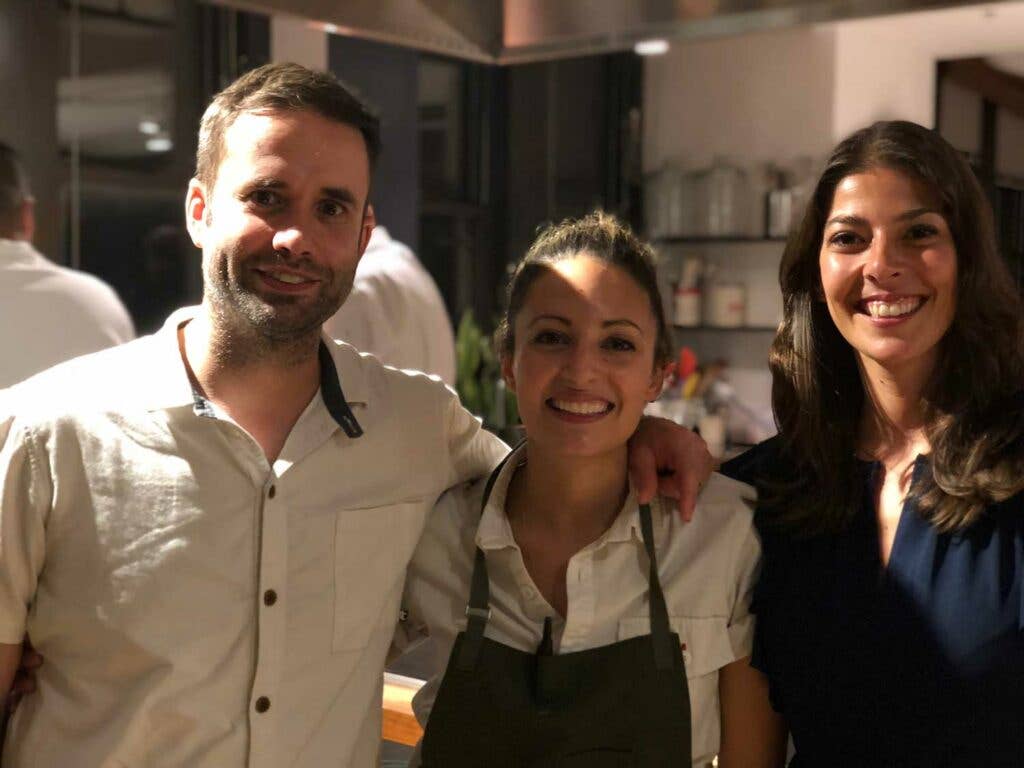 Chefs Scott Tacinelli and Angie Rito with executive editor Stacy Adimando.