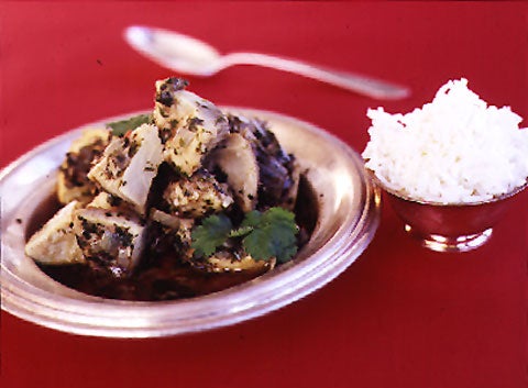 Artichokes in Cilantro and Pomegranate Sauce