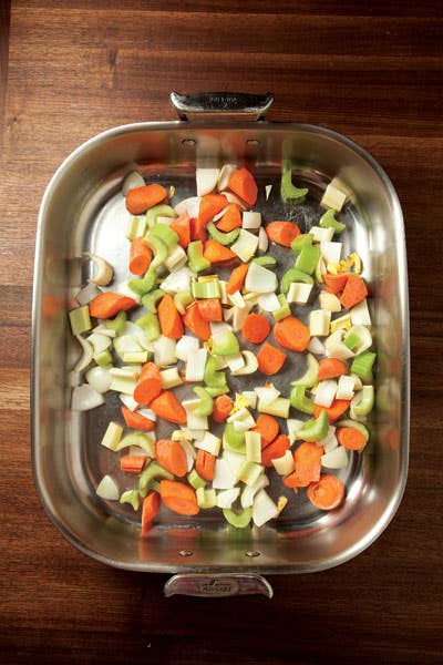 roasting rack of vegetables