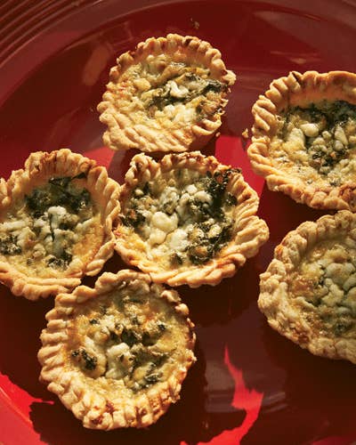 Callaloo and Cheddar Quiches