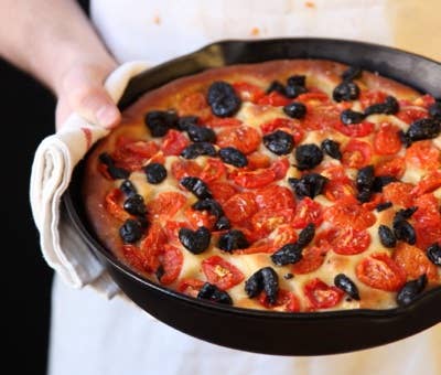 Focaccia with Tomatoes and Olives