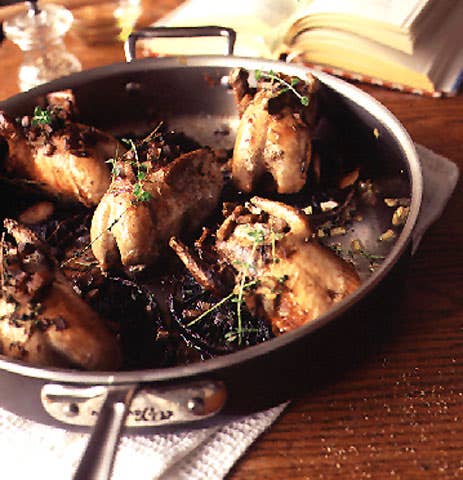 Quail with Portobello Mushrooms