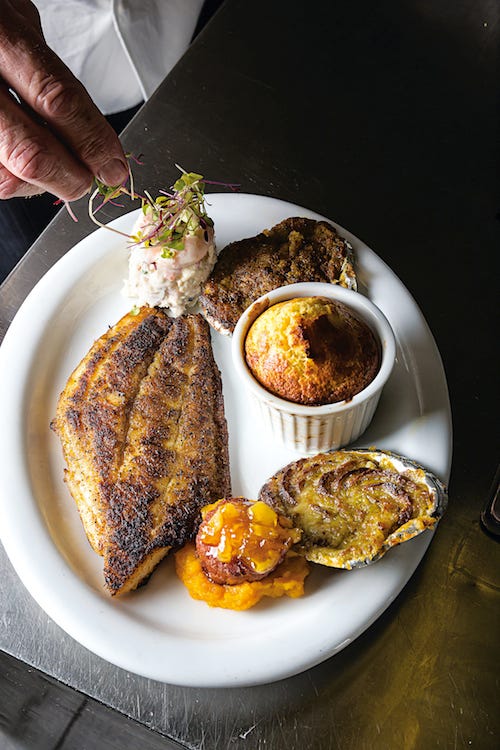 Brigtsen's Pan-Fried Drum Fish with Shrimp Diane Sauce