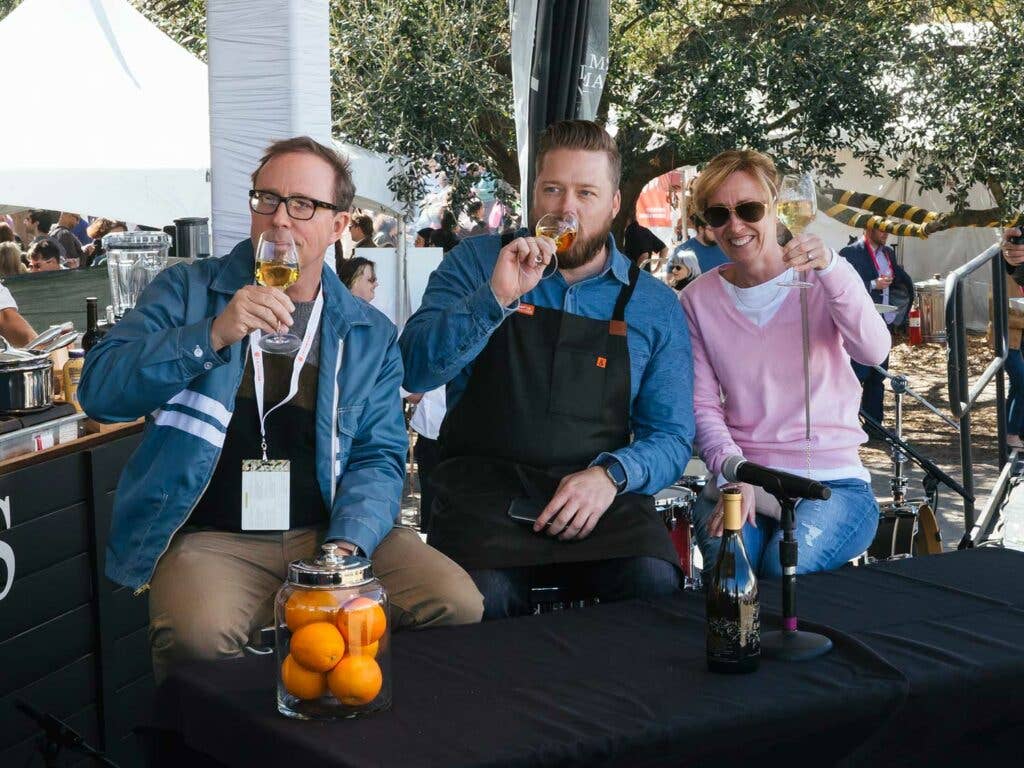 Judges John T. Edge, director of the Southern Foodways Alliance, chef Timothy Hollingsworth