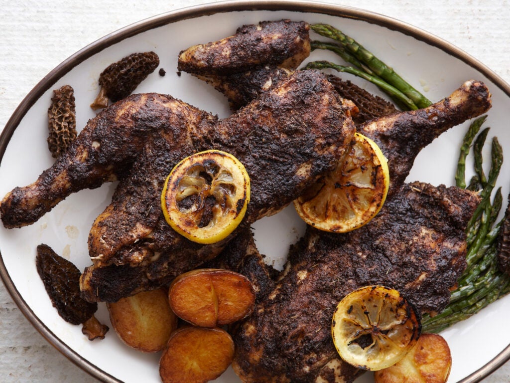 Morel-Rubbed Roasted Chicken