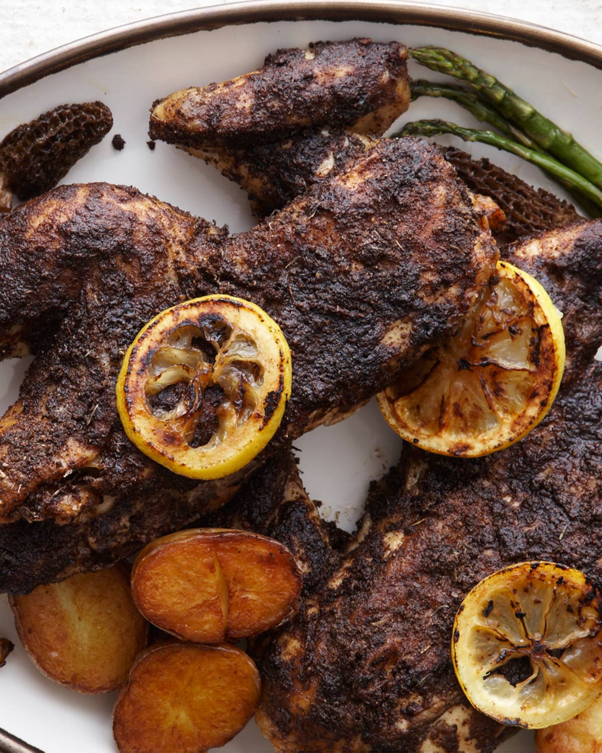 Morel-Rubbed Roasted Chicken
