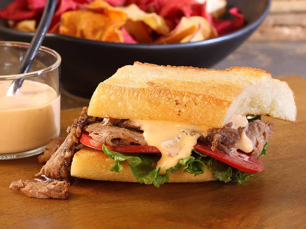 Korean-Style Oven Barbecued Beef Brisket Sandwich with Vanilla Chili Aioli