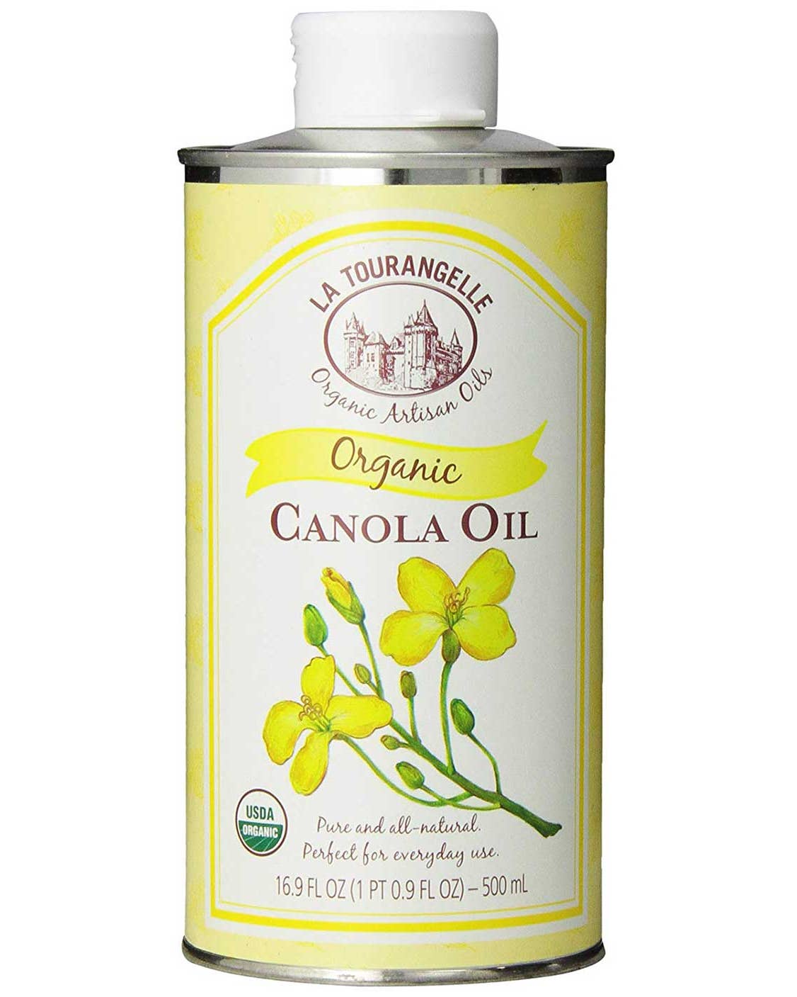La Tourangelle Organic Canola Oil 16.9 Fl. Oz, All-Natural, Artisanal, Great for Cooking and Baking or as Base for Marinade 