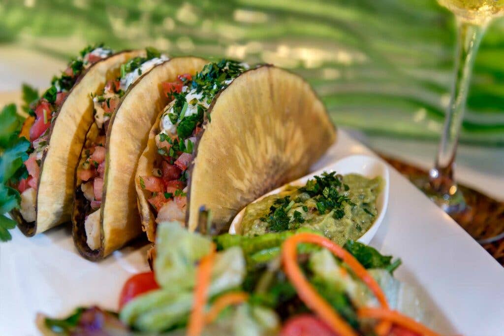 Chef Cindy Hutson's breadfruit tacos from Ortanique in Miami