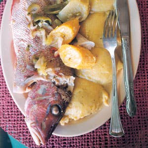 Boiled Fish with Onion Sauce and Fungi