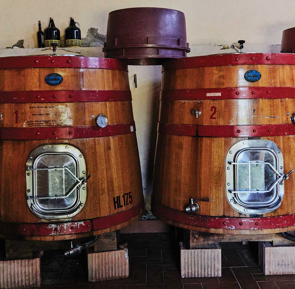 wine barrels