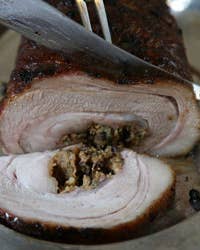 Roasted Veal Breast with Shallot-Caper Stuffing
