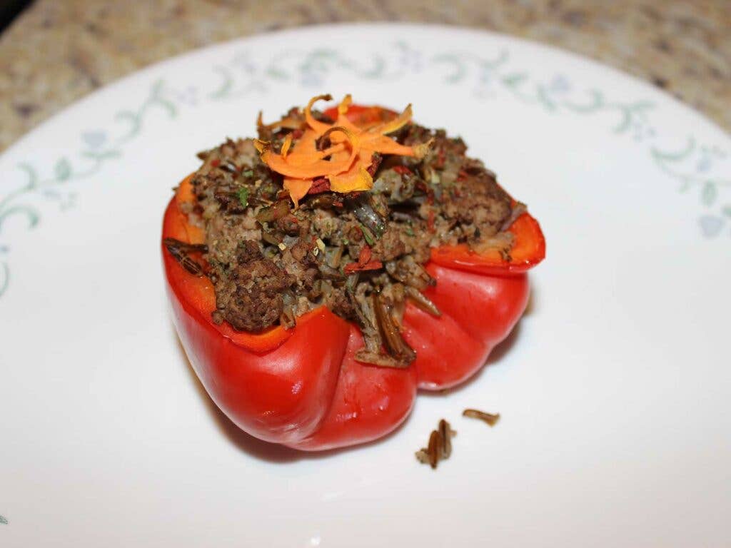 Bison and Wild Rice Stuffed Bell Peppers