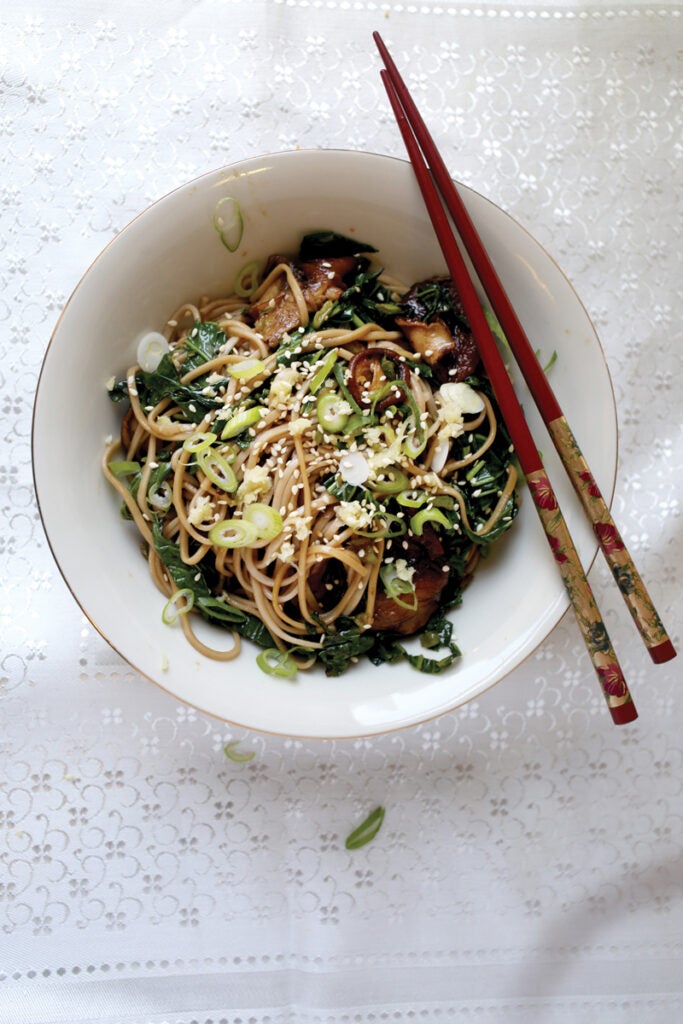 Soba Noodles with Wasabi and Shiitake Mushrooms