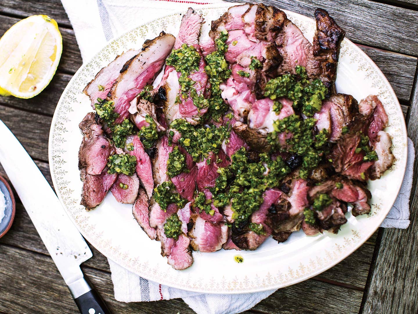 Grilled Lamb Sirloin with Salsa Verde