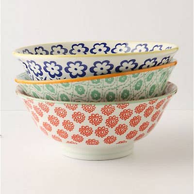 Anthropologie Atom Art Serving Bowls