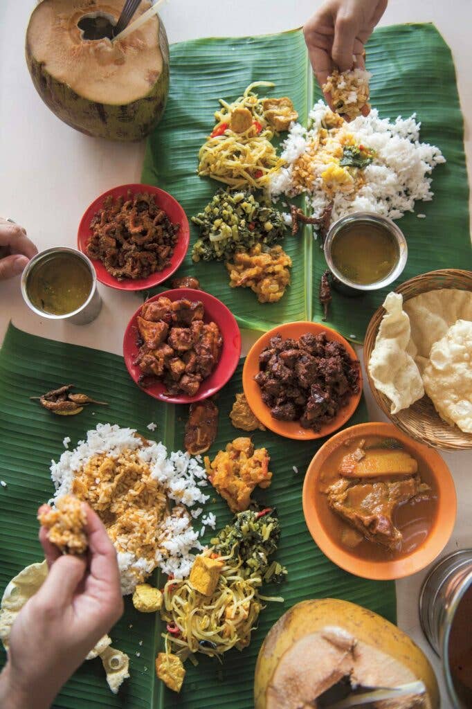 Banana leaf rice (nasi kandar)