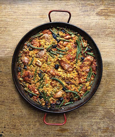 Paella with Rabbit and Snails (Paella Valenciana)