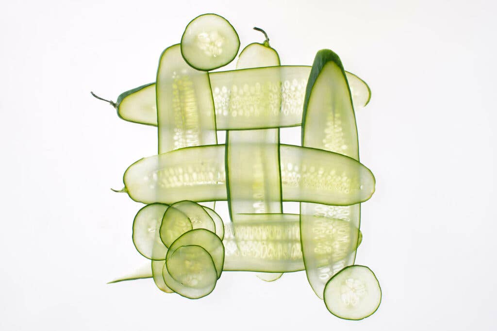 Cucumbers as art.