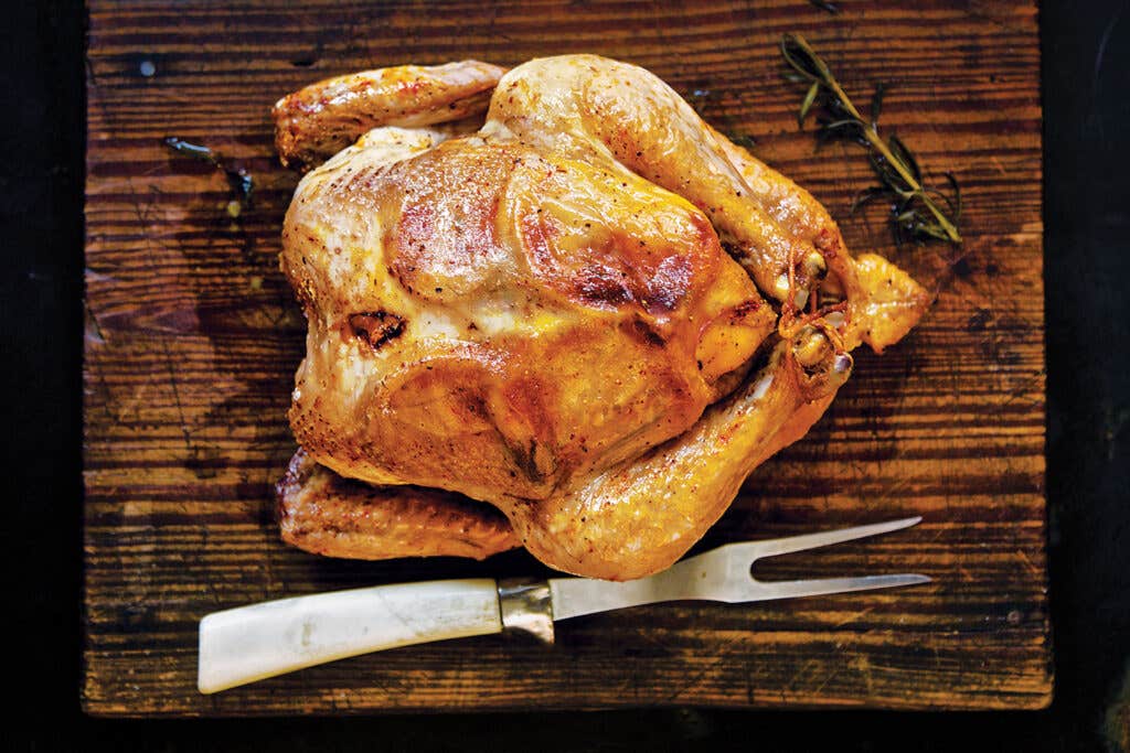 Roast Chicken with Saffron and Lemon