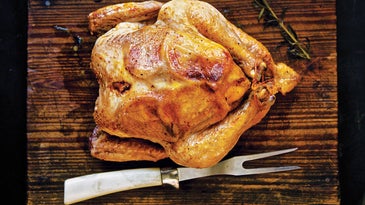Roast Chicken with Saffron and Lemons