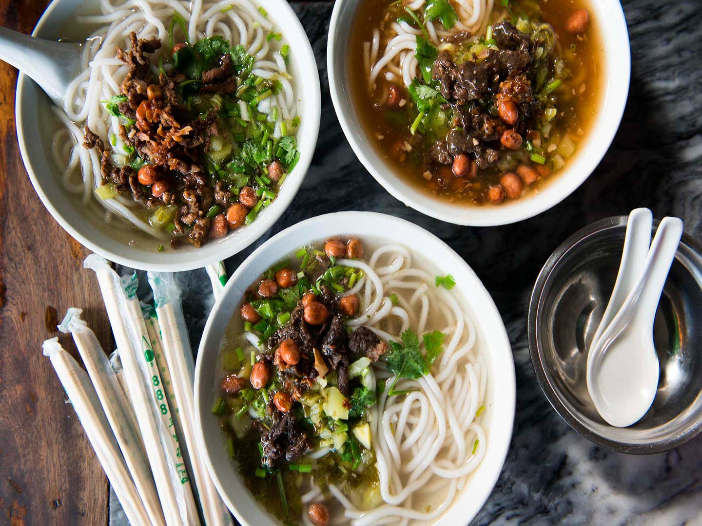 Rice Noodle Soup with Pork and Pickled Bamboo (Bao Luo Noodles)