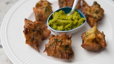 Chickpea Fritters with Coconut Chutney