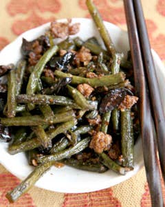 Wok-Charred Long Beans with Black Olives