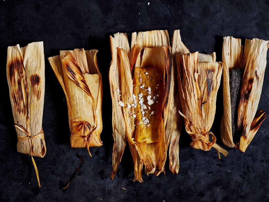 Corn Tamales with Tomatillo Salsa