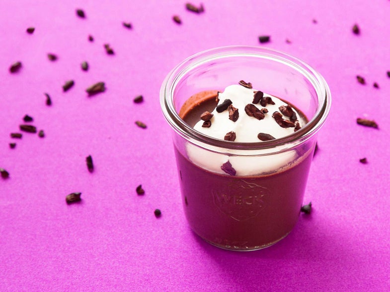 fermented banana chocolate pudding