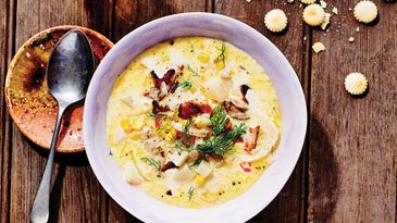 Oyster Chowder with Bacon, Corn, and Fennel