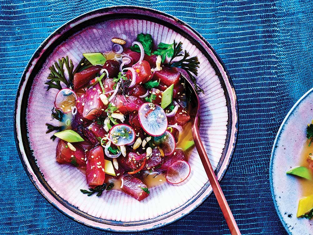 Salmon Ceviche with Avocado and Mango