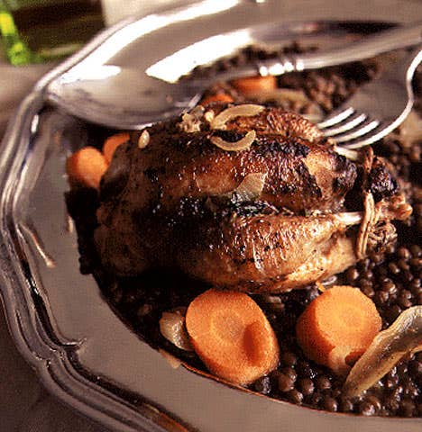 Partridge with Lentils