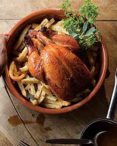 Roast Chicken with Herbed French Fries
