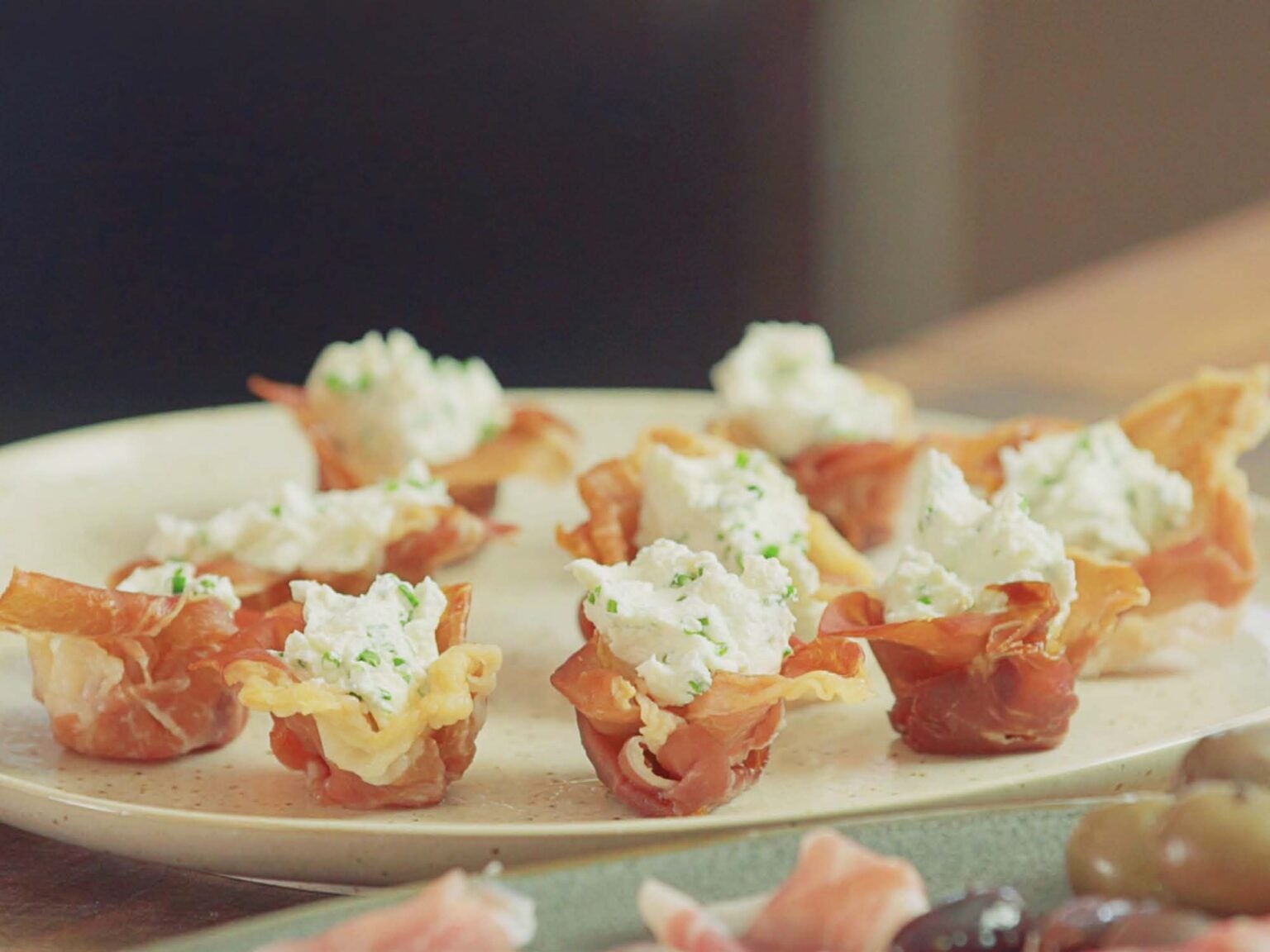 Prosciutto Di Parma Cups with Goat Cheese Mousse Saveur