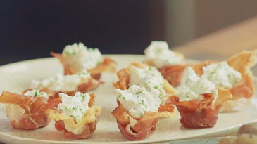 Prosciutto Di Parma Cups with Goat Cheese Mousse