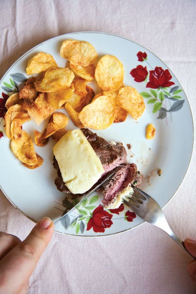 Steak with Melted Mozzarella