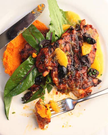 Moroccan Chicken With Carrot Puree