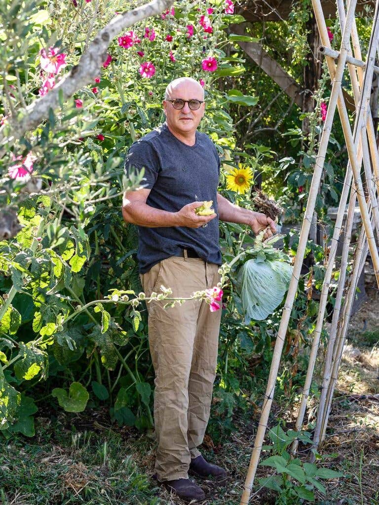 Erez Komarovsky in his garden