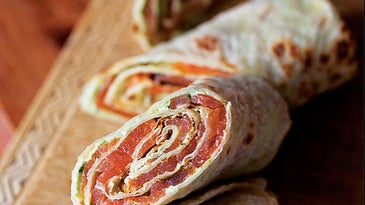Lefse with Herb Cream Cheese and Smoked Salmon