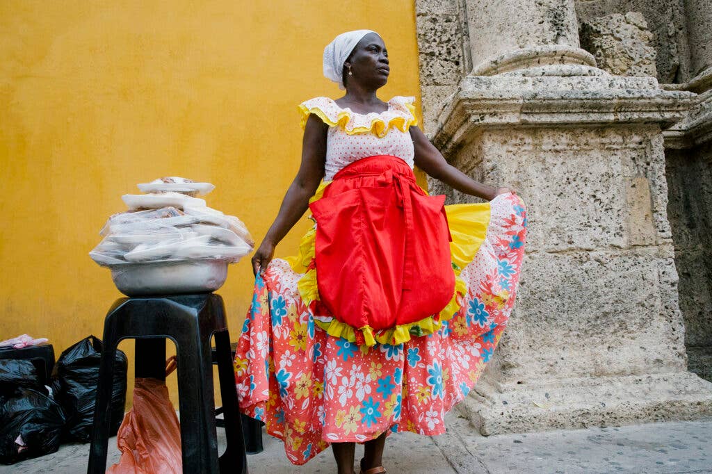 Palenque woman, sweets, Cartagena, Colombia.