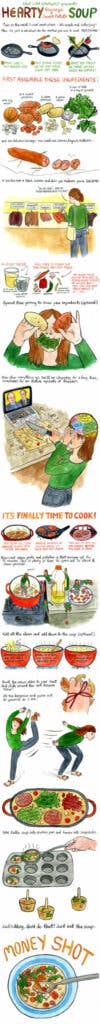 Hearty Sausage and Sweet Potato Soup comic strip recipe