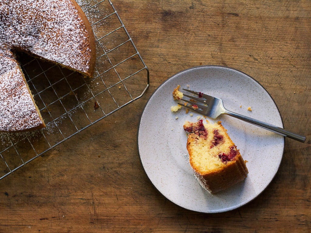 Cranberry Swirl Semolina Cake