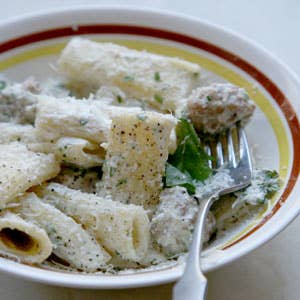 Shepherd’s-Style Rigatoni with Ricotta and Sausage