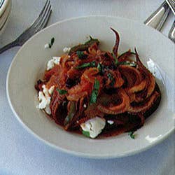 Squid with Feta Cheese and Tomatoes