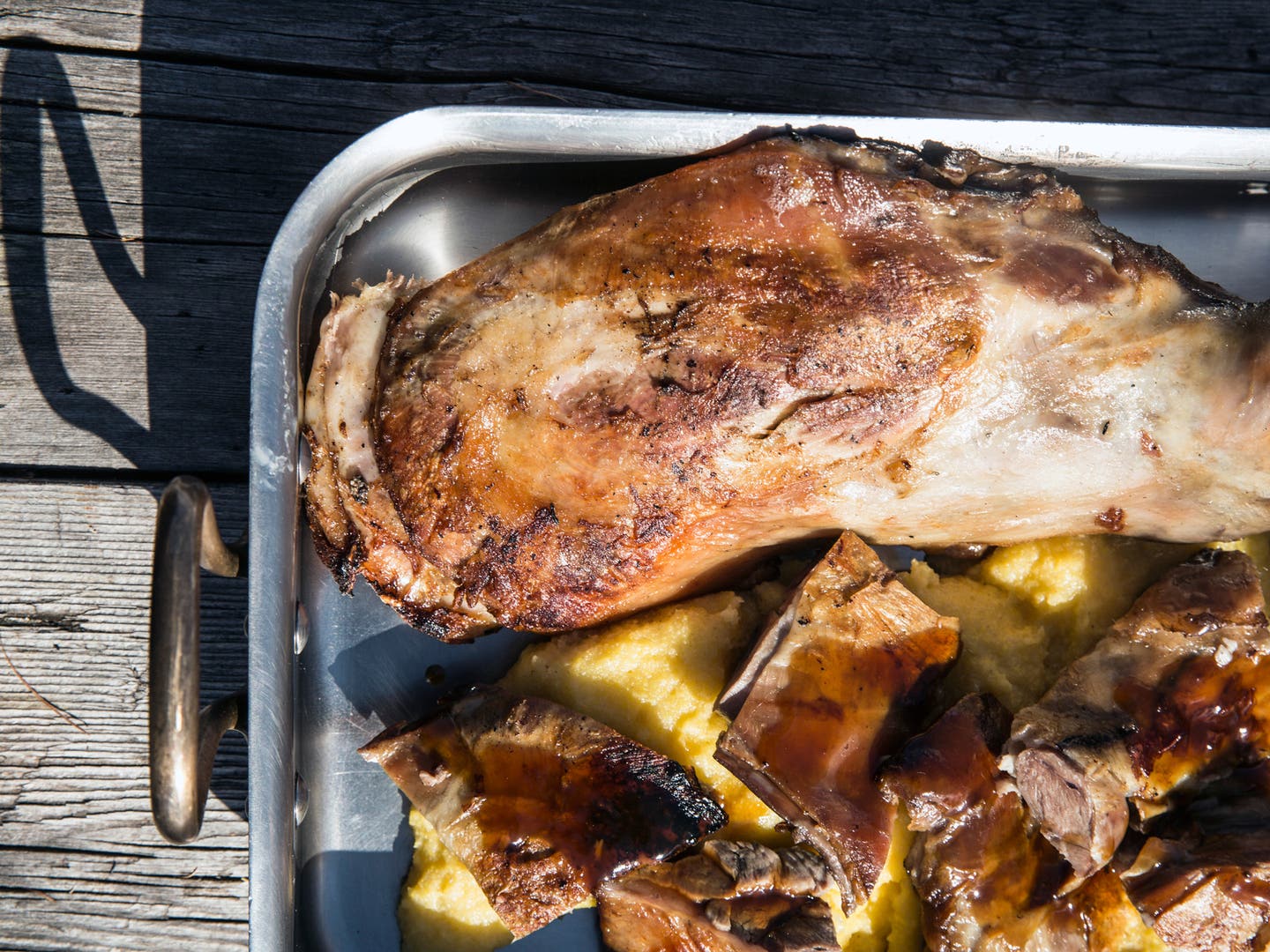 Braised Leg of Lamb with Graukäse Polenta